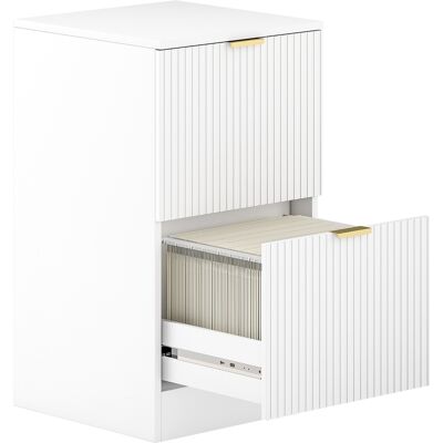Homcom Cajonera de Escritorio con 2 Cajones Frentes Acanalados Mueble Archivador para Tamaño A4 o Carta 40x40x71 cm Blanco Homcom Cajonera de Escritorio con 2 Cajones Frentes Acanalados Mueble Archivador para Tamaño A4 o Carta 40x40x71 cm Blanco