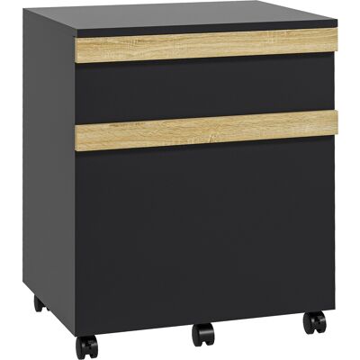 Vinsetto Cajonera de oficina con ruedas y 2 cajones deslizantes organizador de archivos 48x40x59,5 cm Negro Aosom España Vinsetto Cajonera de oficina con ruedas y 2 cajones deslizantes organizador de archivos 48x40x59,5 cm Negro Aosom España