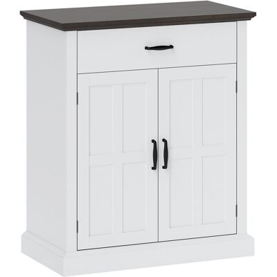 Homcom Aparador para Salón Rústico con 2 Puertas 1 Cajón Estante Ajustable para Comedor Entrada Blanco 75,2x40x91,5 cm Homcom Aparador para Salón Rústico con 2 Puertas 1 Cajón Estante Ajustable para Comedor Entrada Blanco 75,2x40x91,5 cm