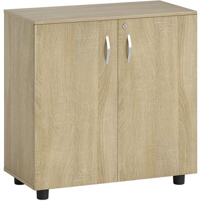 Vinsetto Mueble de Oficina Portadocumentos Multiusos con Cerradura, 2 Puertas y Estante Interior, 80x40x80 cm, Roble Vinsetto Mueble de Oficina Portadocumentos Multiusos con Cerradura, 2 Puertas y Estante Interior, 80x40x80 cm, Roble
