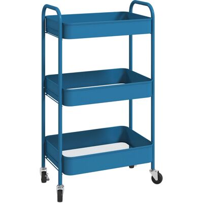 Homcom Carrito de Almacenamiento con 3 Cestas y Marco de Acero para Salón Dormitorio Oficina Cocina 45x30,6x79 cm Azul Oscuro Aosom España Homcom Carrito de Almacenamiento con 3 Cestas y Marco de Acero para Salón Dormitorio Oficina Cocina 45x30,6x79 cm Azul Oscuro Aosom España