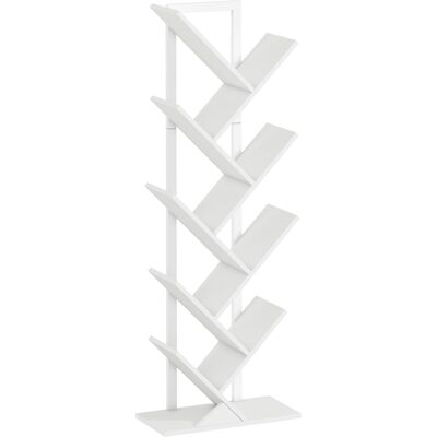 Homcom Estantería en Forma de Árbol con 9 Estantes y Sistema Antivuelco para Salón Dormitorio 50x24x136 cm Blanco Homcom Estantería en Forma de Árbol con 9 Estantes y Sistema Antivuelco para Salón Dormitorio 50x24x136 cm Blanco