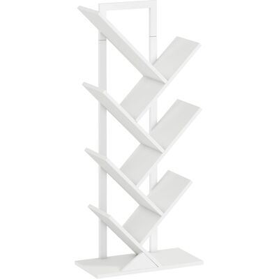 Homcom Estantería en Forma de Árbol con 7 Estantes y Sistema Antivuelco para Salón Dormitorio 50x24x109 cm Blanco Homcom Estantería en Forma de Árbol con 7 Estantes y Sistema Antivuelco para Salón Dormitorio 50x24x109 cm Blanco
