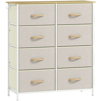 Homcom Cajonera de Tela Cómoda con 8 Cajones 4 Bolsillos Laterales 2 Ganchos y Estructura de Acero Beige Homcom Cajonera de Tela Cómoda con 8 Cajones 4 Bolsillos Laterales 2 Ganchos y Estructura de Acero Beige