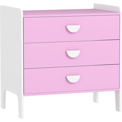 AIYAPLAY Cómoda Infantil con 3 Cajones, MDF, Armario de Almacenamiento para Niños, Rosa+Blanco AIYAPLAY Cómoda Infantil con 3 Cajones, MDF, Armario de Almacenamiento para Niños, Rosa+Blanco