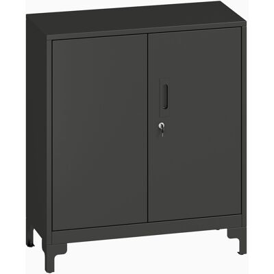 Homcom Armario de oficina de metal, puertas con cerradura, cómoda de oficina, diseño de 2 niveles, Negro Aosom España Homcom Armario de oficina de metal, puertas con cerradura, cómoda de oficina, diseño de 2 niveles, Negro Aosom España