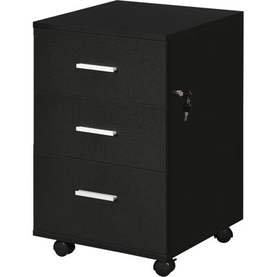 Vinsetto Cajonera de Escritorio con 3 Cajones Ruedas Cerradura 2 Llaves Archivador Móvil para Estudio Salón 40x40x61,5 cm Negro Vinsetto Cajonera de Escritorio con 3 Cajones Ruedas Cerradura 2 Llaves Archivador Móvil para Estudio Salón 40x40x61,5 cm Negro