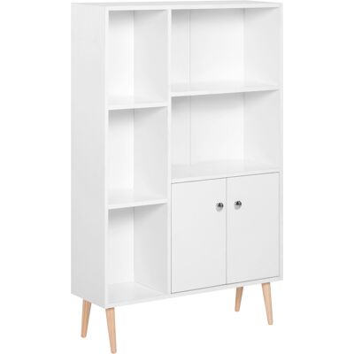 Homcom Estantería para Libros Librería de Madera 5 Estantes 2 Puertas Biblioteca Organizador para Hogar y Oficina 80x23,5x123cm Aosom España Homcom Estantería para Libros Librería de Madera 5 Estantes 2 Puertas Biblioteca Organizador para Hogar y Oficina 80x23,5x123cm Aosom España