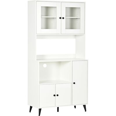 HOMCOM - Armario de cocina - 3 puertas - Estantes ajustables - Blanco HOMCOM - Armario de cocina - 3 puertas - Estantes ajustables - Blanco
