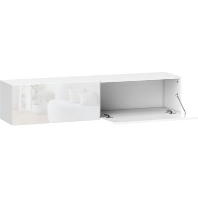 Homcom Mueble TV suspendido para televisor hasta 45 55 65 pulgadas con 2 armarios de puertas, 140x33x29,8 cm, blanco Homcom Mueble TV suspendido para televisor hasta 45 55 65 pulgadas con 2 armarios de puertas, 140x33x29,8 cm, blanco