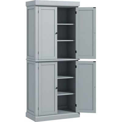 Homcom Armario de cocina buffet cocina estilo moderno con armarios, estantes ajustables, 76 x 40,5 x 184 cm, gris Homcom Armario de cocina buffet cocina estilo moderno con armarios, estantes ajustables, 76 x 40,5 x 184 cm, gris