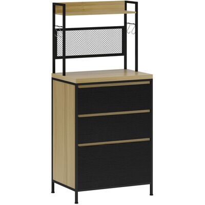 HOMCOM - Armario - 3 cajones - 60x40x132cm - Armario de almacenamiento HOMCOM - Armario - 3 cajones - 60x40x132cm - Armario de almacenamiento