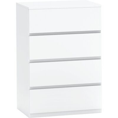 HOMCOM Comoda Blanca de 4 Cajones - Aparador HOMCOM Comoda Blanca de 4 Cajones - Aparador