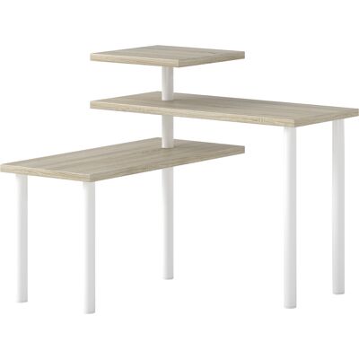 Homcom Estantería de Cocina de 3 Niveles con 3 Baldas Giratorias Marco de Metal y Diseño Escalonado para Comedor Salón Natural Homcom Estantería de Cocina de 3 Niveles con 3 Baldas Giratorias Marco de Metal y Diseño Escalonado para Comedor Salón Natural