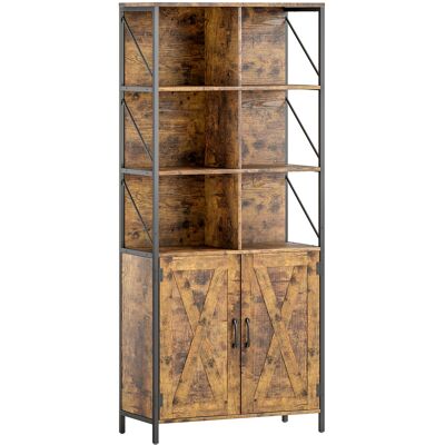 Homcom Estantería de Libros con 6 Compartimentos Abiertos y Estante Ajustable para Salón Oficina 75x34x172 cm Marrón Rústico Homcom Estantería de Libros con 6 Compartimentos Abiertos y Estante Ajustable para Salón Oficina 75x34x172 cm Marrón Rústico
