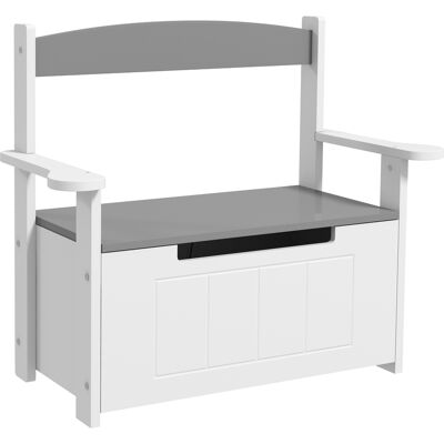 AIYAPLAY Banco Almacenaje para Niños con Respaldo Tapa Amortiguadora Carga 30 kg para Salas de Juego 68,5x34x58 cm Gris y Blanco AIYAPLAY Banco Almacenaje para Niños con Respaldo Tapa Amortiguadora Carga 30 kg para Salas de Juego 68,5x34x58 cm Gris y Blanco