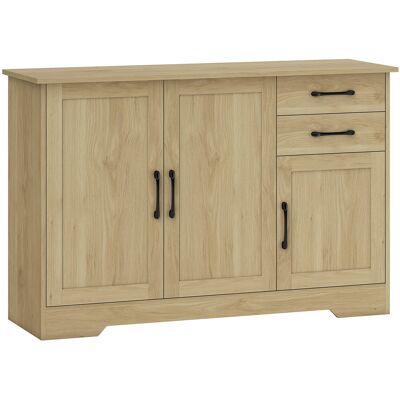 Homcom Aparador para Salón Moderno con 3 Puertas 2 Cajones Estante Ajustable para Comedor Entrada 120x38x79 cm Natural Homcom Aparador para Salón Moderno con 3 Puertas 2 Cajones Estante Ajustable para Comedor Entrada 120x38x79 cm Natural