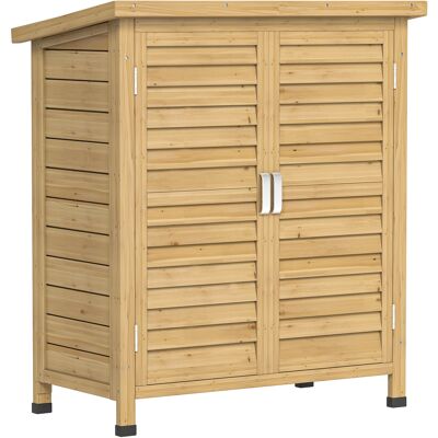 Outsunny Armario para Terraza de Madera 87x46,5x96,5 cm con 2 Estantes 2 puertas de Ventilación Natural Aosom España Outsunny Armario para Terraza de Madera 87x46,5x96,5 cm con 2 Estantes 2 puertas de Ventilación Natural Aosom España