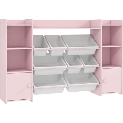 AIYAPLAY Estantería de almacenamiento infantil, estante para juguetes y libros, para un orden claro, 8 cajas extraíbles, Rosa AIYAPLAY Estantería de almacenamiento infantil, estante para juguetes y libros, para un orden claro, 8 cajas extraíbles, Rosa