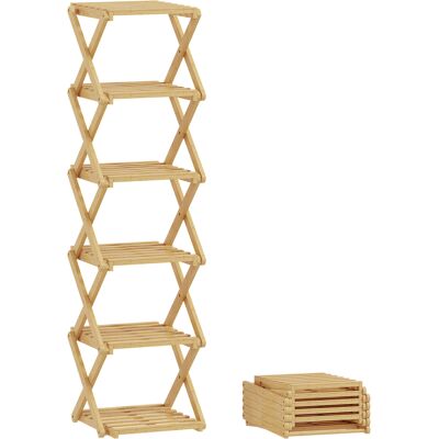 Homcom Zapatero plegable, soporte para zapatos de 6 niveles en bambú, para máx. 9 pares de zapatos, 30 x 29 x 108 cm, Madera natural Aosom España Homcom Zapatero plegable, soporte para zapatos de 6 niveles en bambú, para máx. 9 pares de zapatos, 30 x 29 x 108 cm, Madera natural Aosom España