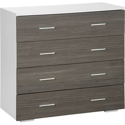 Homcom Cómoda con 4 Cajones Moderna Cajonera para Salón para Dormitorio Pasillo 76x35x72 cm Gris y Blanco Homcom Cómoda con 4 Cajones Moderna Cajonera para Salón para Dormitorio Pasillo 76x35x72 cm Gris y Blanco