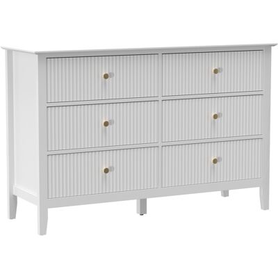 Homcom Cómoda Aparador con 6 Cajones Armario de almacenamiento moderno para salón dormitorio pasillo 100 x 40 x 78 cm Blanco Aosom España Homcom Cómoda Aparador con 6 Cajones Armario de almacenamiento moderno para salón dormitorio pasillo 100 x 40 x 78 cm Blanco Aosom España