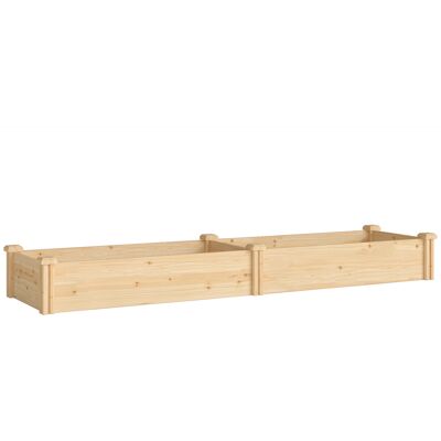 Outsunny Huerto elevado de madera, cajón de plantación con divisoria y base abierta, huerto de jardín 235 x 66 x 26 cm madera natural Aosom España Outsunny Huerto elevado de madera, cajón de plantación con divisoria y base abierta, huerto de jardín 235 x 66 x 26 cm madera natural Aosom España