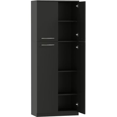 Homcom Mueble Contenedor Minimal con 2 Armarios y Estantes Regulables, en Madera Negra, 59x31x155 cm Aosom España Homcom Mueble Contenedor Minimal con 2 Armarios y Estantes Regulables, en Madera Negra, 59x31x155 cm Aosom España