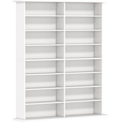 Homcom Librería porta CD de 16 Estantes de Diseño Moderno en Madera, 106.5x24x126.3 cm, Blanco Homcom Librería porta CD de 16 Estantes de Diseño Moderno en Madera, 106.5x24x126.3 cm, Blanco