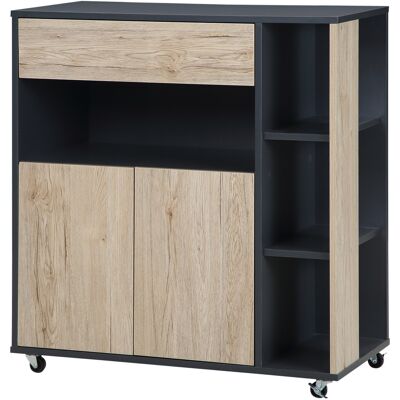 Homcom Armario de Suelo para Cocina Mueble Auxiliar Multiusos Diseño Moderno Espacioso con Cajón Estantes Ruedas Universales 80x39x86,5 cm Aosom España Homcom Armario de Suelo para Cocina Mueble Auxiliar Multiusos Diseño Moderno Espacioso con Cajón Estantes Ruedas Universales 80x39x86,5 cm Aosom España