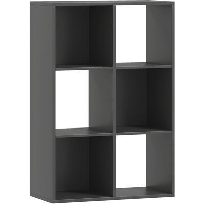 Homcom Estantería de Cubos con 6 Estantes para Almacenaje en Madera de Diseño Rústico, 61.5x29.5x91.5 cm, Negro Aosom España Homcom Estantería de Cubos con 6 Estantes para Almacenaje en Madera de Diseño Rústico, 61.5x29.5x91.5 cm, Negro Aosom España