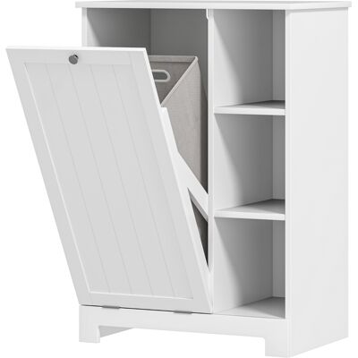 Homcom Mueble de Baño con Cesto Ropa Sucia Cesta Extraíble Estante Ajustable y Compartimentos para Baño 60x38x86 cm Blanco Homcom Mueble de Baño con Cesto Ropa Sucia Cesta Extraíble Estante Ajustable y Compartimentos para Baño 60x38x86 cm Blanco