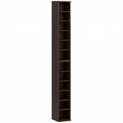Homcom Lote de 2 estanterías columna armario de almacenamiento CD-DVD 12 compartimentos 21 x 22,5 x 88,5 cm capacidad 204 CD marrón Aosom España Homcom Lote de 2 estanterías columna armario de almacenamiento CD-DVD 12 compartimentos 21 x 22,5 x 88,5 cm capacidad 204 CD marrón Aosom España