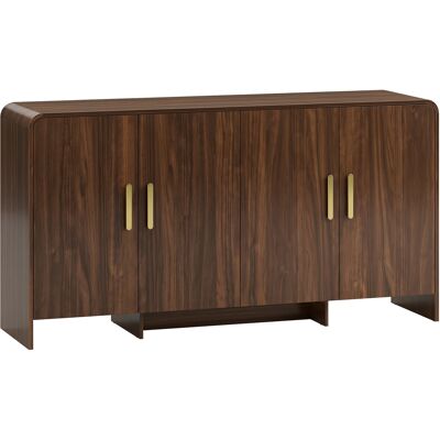 Homcom Aparador buffet de 152 cm con puertas de cierre suave, mueble TV para televisores de hasta 182,88 cm, nogal marrón Aosom España Homcom Aparador buffet de 152 cm con puertas de cierre suave, mueble TV para televisores de hasta 182,88 cm, nogal marrón Aosom España