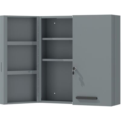kleankin Armario médico, armario para medicamentos con cerradura con 2 puertas y 6 estantes, Gris carbón Aosom España kleankin Armario médico, armario para medicamentos con cerradura con 2 puertas y 6 estantes, Gris carbón Aosom España