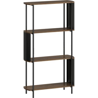 Homcom Estantería de 4 niveles, estantería independiente con diseño curvo, estantería industrial para libros, efecto madera marrón Aosom España Homcom Estantería de 4 niveles, estantería independiente con diseño curvo, estantería industrial para libros, efecto madera marrón Aosom España