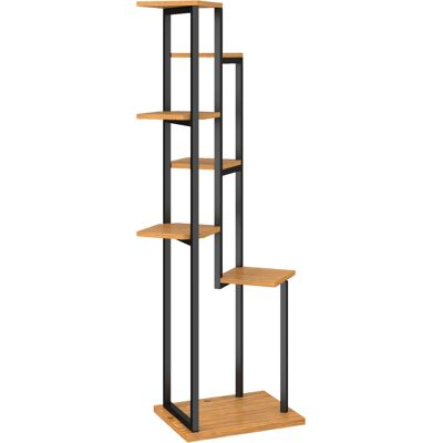 Outsunny Soporte para plantas de 7 niveles, 130 cm de altura, estantería escalonada de madera, de varios pisos, Marrón claro Aosom España Outsunny Soporte para plantas de 7 niveles, 130 cm de altura, estantería escalonada de madera, de varios pisos, Marrón claro Aosom España