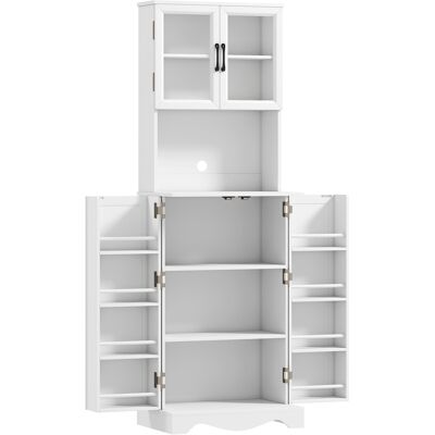 Homcom Aparador alto de cocina armario de cocina 4 puertas 8 porta-especias encimera estante regulable 60x39,5x179,6cm blanco Aosom España Homcom Aparador alto de cocina armario de cocina 4 puertas 8 porta-especias encimera estante regulable 60x39,5x179,6cm blanco Aosom España