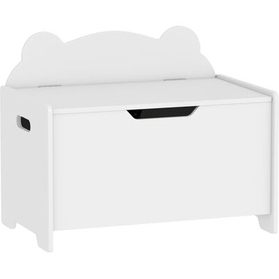 AIYAPLAY Baúl portajuguetes de madera con forma de oso y Capacidad 20 kg 60x38x48 cm, Blanco Aosom España AIYAPLAY Baúl portajuguetes de madera con forma de oso y Capacidad 20 kg 60x38x48 cm, Blanco Aosom España