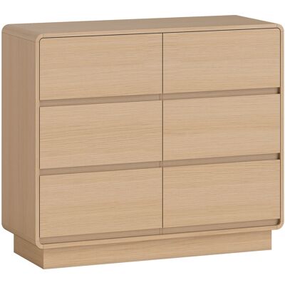 Homcom Aparador de 100 cm, aparador buffet con 6 cajones, cómoda para cocina, salón y comedor, madera natural Aosom España Homcom Aparador de 100 cm, aparador buffet con 6 cajones, cómoda para cocina, salón y comedor, madera natural Aosom España