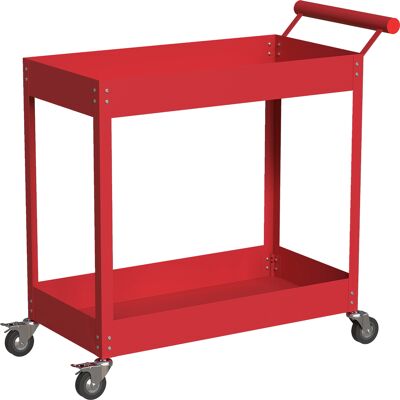 DURHAND Carro de taller servante de taller de 2 niveles, asa lateral y ruedas bloqueables, 84,5x38x84cm, rojo Aosom España DURHAND Carro de taller servante de taller de 2 niveles, asa lateral y ruedas bloqueables, 84,5x38x84cm, rojo Aosom España