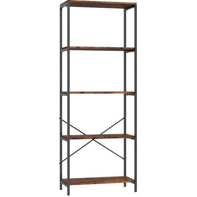 Homcom Estantería, 5 niveles, Metal, superficie melamínica, 79x35x161 cm marrón Aosom España Homcom Estantería, 5 niveles, Metal, superficie melamínica, 79x35x161 cm marrón Aosom España