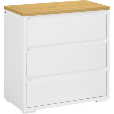 Homcom Cómoda con 3 Cajones Cómoda Dormitorio sin Tiradores Cajonera para Salón Oficina Estilo Moderno 70x37x75 cm Blanco Homcom Cómoda con 3 Cajones Cómoda Dormitorio sin Tiradores Cajonera para Salón Oficina Estilo Moderno 70x37x75 cm Blanco