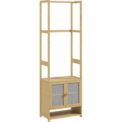 Homcom Perchero de Bambú con Armario Zapatero Barra para Colgar Estante Ajustable para Entrada Pasillo 53x31x168 cm Natural Aosom España Homcom Perchero de Bambú con Armario Zapatero Barra para Colgar Estante Ajustable para Entrada Pasillo 53x31x168 cm Natural Aosom España