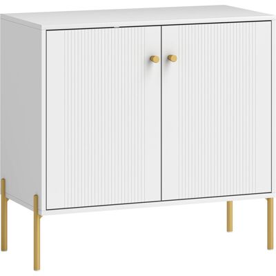 Homcom Aparador Moderno con 2 Puertas Estantes Ajustables Encimera con Efecto Mármol Patas de Acero Blanco 80x39,1x76 cm Homcom Aparador Moderno con 2 Puertas Estantes Ajustables Encimera con Efecto Mármol Patas de Acero Blanco 80x39,1x76 cm