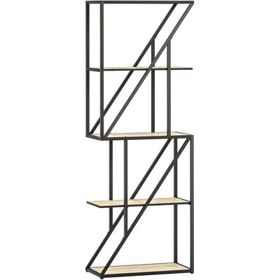 Homcom Librería de 5 Niveles Estantería para Libros Industrial con Estantes Abiertos y Marco de Acero 60x30x165 cm Roble Homcom Librería de 5 Niveles Estantería para Libros Industrial con Estantes Abiertos y Marco de Acero 60x30x165 cm Roble