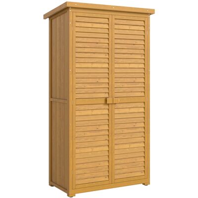 Outsunny Armario Exterior de Madera 0,31 m² con 2 Puertas y 2 Estantes Interiores 87x46,5x160 cm Madera Natural Aosom España Outsunny Armario Exterior de Madera 0,31 m² con 2 Puertas y 2 Estantes Interiores 87x46,5x160 cm Madera Natural Aosom España