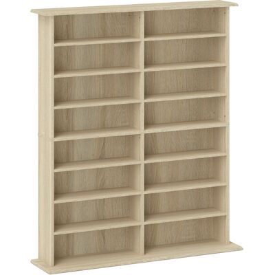 Homcom Mueble librería para CD a 16 Estantes de Diseño Moderno en Madera, 106.5x24x126.3 cm, Natural Homcom Mueble librería para CD a 16 Estantes de Diseño Moderno en Madera, 106.5x24x126.3 cm, Natural