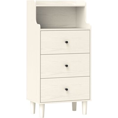Homcom Cómoda con 3 Cajones y 2 Estantes Abiertos Diseño Moderno y Sistema Antivuelco para Dormitorio o Salón 47x29x95cm Blanco Homcom Cómoda con 3 Cajones y 2 Estantes Abiertos Diseño Moderno y Sistema Antivuelco para Dormitorio o Salón 47x29x95cm Blanco