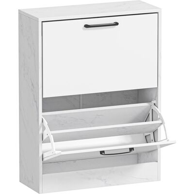 Homcom Zapatero Estrecho 2 Puertas de Alto Brillo Estantes Ajustables Diseño Mármol para 8 Pares de Zapatos 60x24x80 cm Blanco Homcom Zapatero Estrecho 2 Puertas de Alto Brillo Estantes Ajustables Diseño Mármol para 8 Pares de Zapatos 60x24x80 cm Blanco